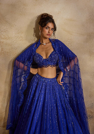 Electric blue lehenga choli set