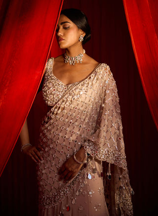 Salmon pink varni anvaya lehenga and blouse