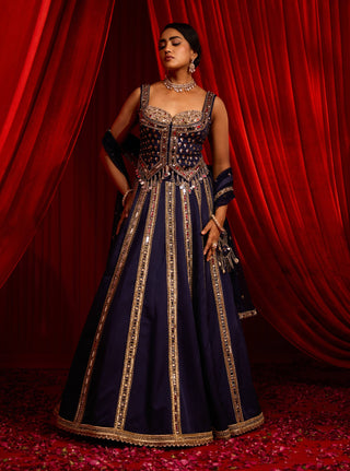 Blue anvaya neel lehenga set