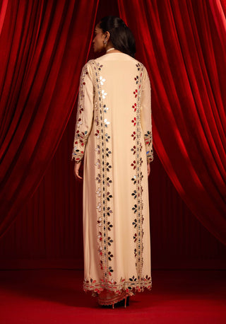 Golden sunheri anvaya sari and cape set