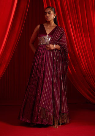Wine dhomal anvaya anarkali and dupatta