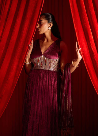 Wine dhomal anvaya anarkali and dupatta