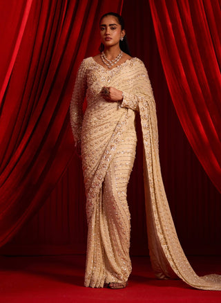 Golden sunheri anvaya sari and blouse