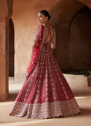 Maroon zardozi lehenga set