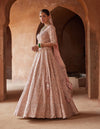 Blush pink raw silk lehenga choli set
