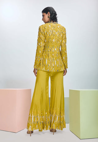 Savannah Embroidered Jacket Top And Flared Pants by Nirmooha available on Indiaspopup.com