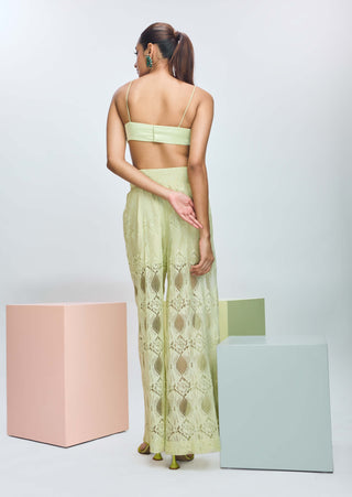 Cool Matcha Shrug And Pant Set by Nirmooha available on Indiaspopup.com