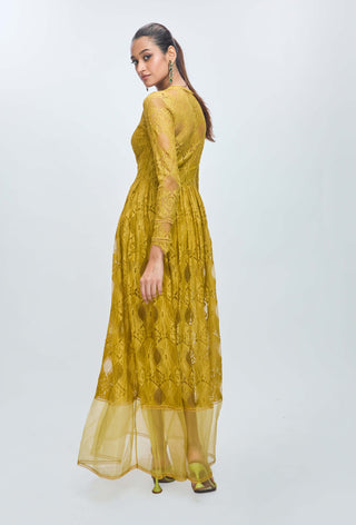 Savannah lace v-neck maxi dress