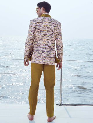 Savannah Sequin Printed Blazer And Pants by Nirmooha Men available on Indiaspopup.com