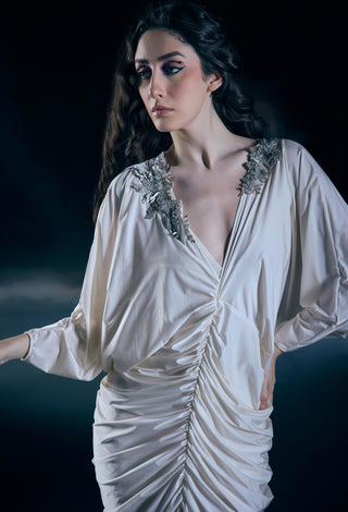 Selene aura ivory silk gown