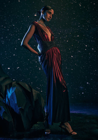 Hestia flame red duotone gown