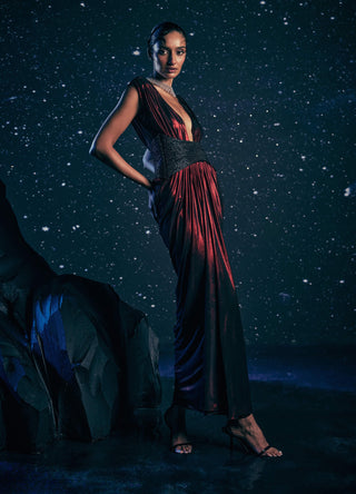 Hestia flame red duotone gown