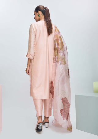 Peach fuzz embroidered kurta set