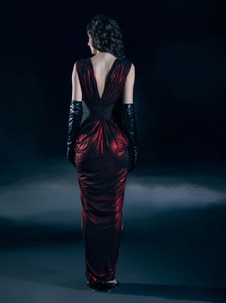 Hestia flame red duotone gown