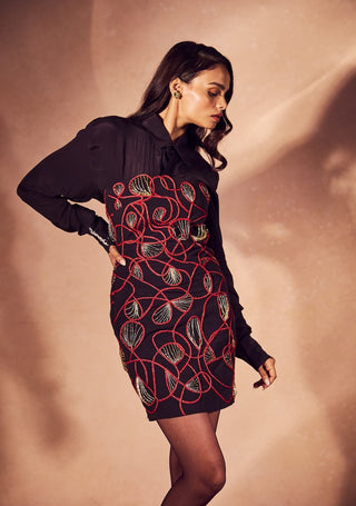 Inferno purple shirt with corset dress