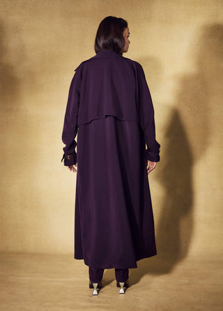 Eclipse plum trench coat and pants