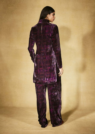 Aurora plum monogram tunic with pants