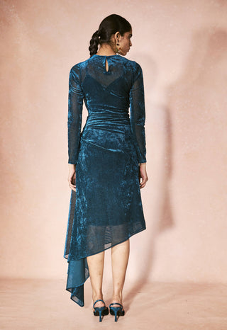 Midnight drape velvet dress