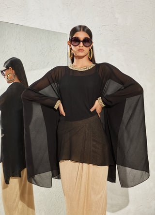 Namrata Joshipura-Black Chain Link Kaftan Top-INDIASPOPUP.COM