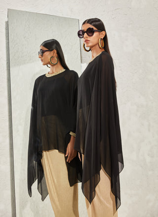 Namrata Joshipura-Black Chain Link Kaftan Top-INDIASPOPUP.COM