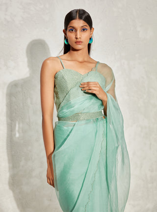 Namrata Joshipura-Jade Metallic Draped Sari Set-INDIASPOPUP.COM