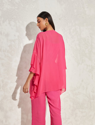 Namrata Joshipura-Fuchsia Pink Laurel Top-INDIASPOPUP.COM