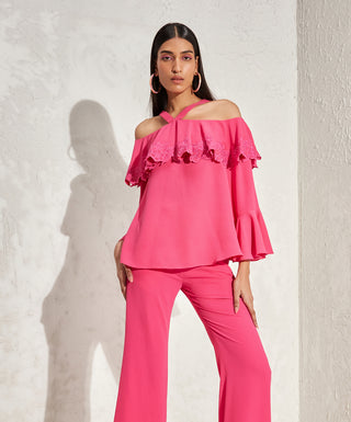 Namrata Joshipura-Fuchsia Off-Shoulder Top-INDIASPOPUP.COM