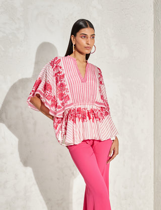 Namrata Joshipura-Pink Eden Waist Tie Top-INDIASPOPUP.COM