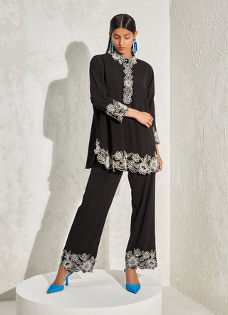 Namrata Joshipura-Black Wisteria Boxy Co-Ord Set-INDIASPOPUP.COM