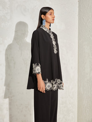 Namrata Joshipura-Black Wisteria Boxy Co-Ord Set-INDIASPOPUP.COM