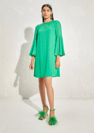 Namrata Joshipura-Kelly Green Metallic Dress-INDIASPOPUP.COM