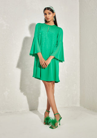 Namrata Joshipura-Kelly Green Metallic Dress-INDIASPOPUP.COM