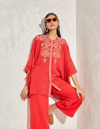 Namrata Joshipura-Red Forsythia Kaftan Top-INDIASPOPUP.COM