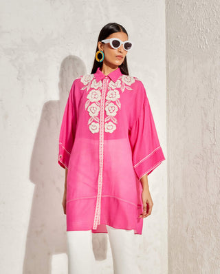 Namrata Joshipura-Fuchsia Pink Boxy Tunic-INDIASPOPUP.COM