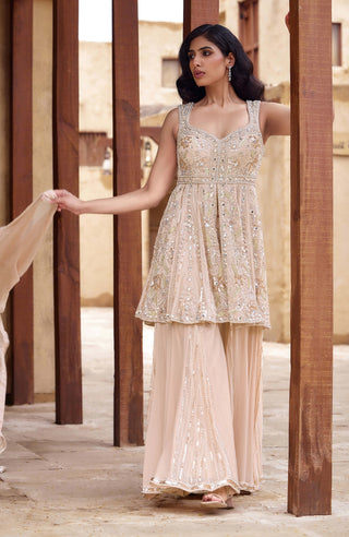 Baby pink mrinalini sharara set