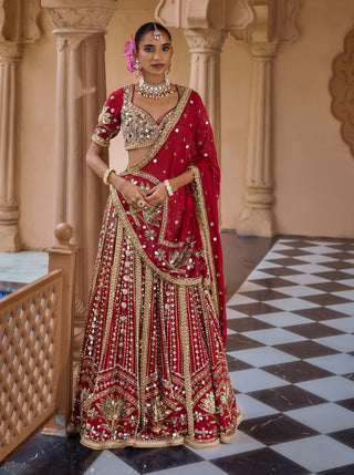 Red padmashree lehenga set