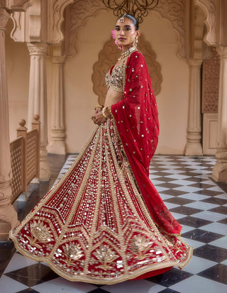 Red padmashree lehenga set