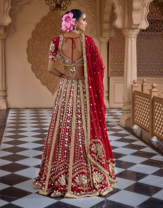 Red padmashree lehenga set