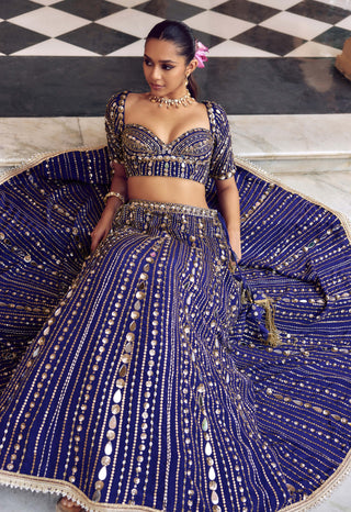 Purple mayurika lehenga set