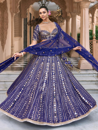 Purple mayurika lehenga set