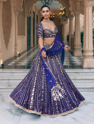 Purple mayurika lehenga set