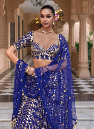 Purple mayurika lehenga set
