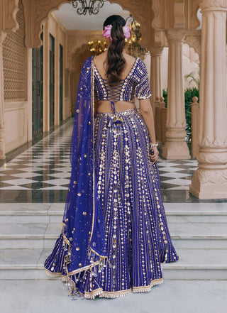 Purple mayurika lehenga set