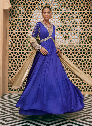 Purple neelambara anarkali with dupatta
