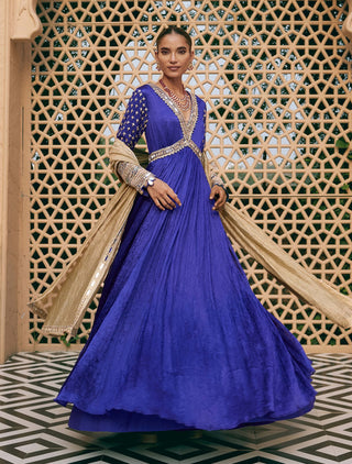 Purple neelambara anarkali with dupatta
