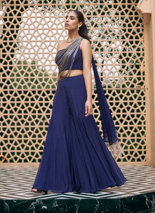 Blue neel dhara sharara set
