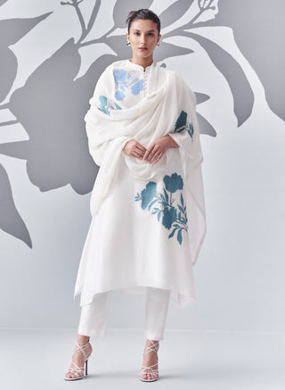 Ivory trapezium kurta set