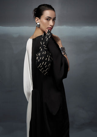 Black White Rothko Pinched Gown by Nachiket Barve available on Indiaspopup