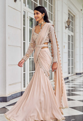 Umang rose pink lehenga sari with blouse