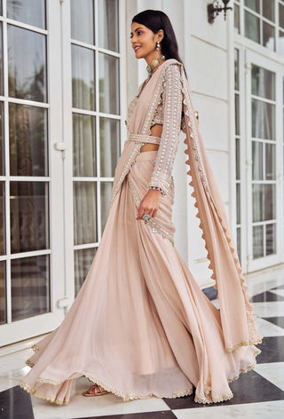 Umang rose pink lehenga sari with blouse